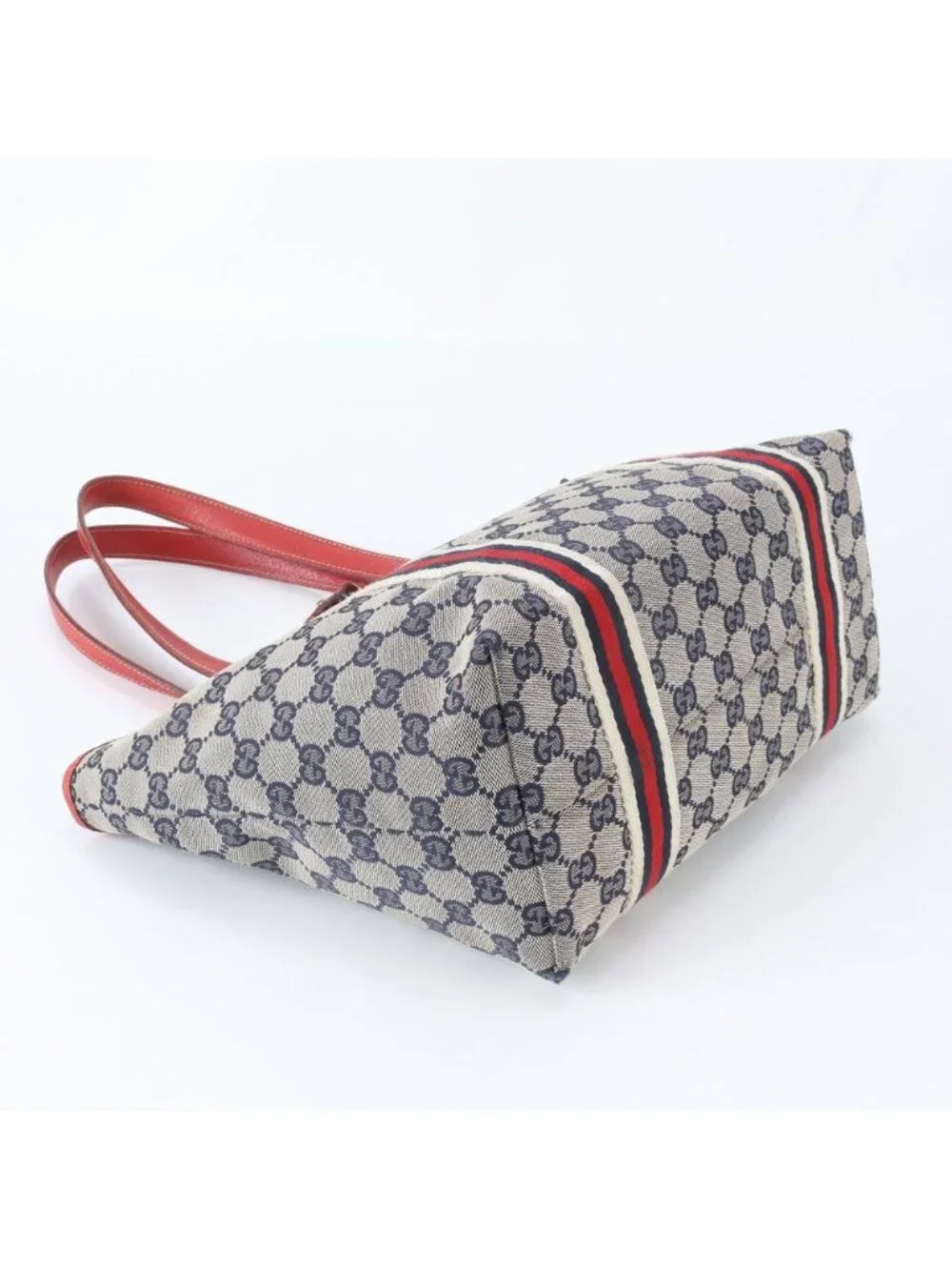 ★SOLD★ Gucci GG Canvas Sherry Charm Leather Tote Shoulder Bag - Picture 6 of 10